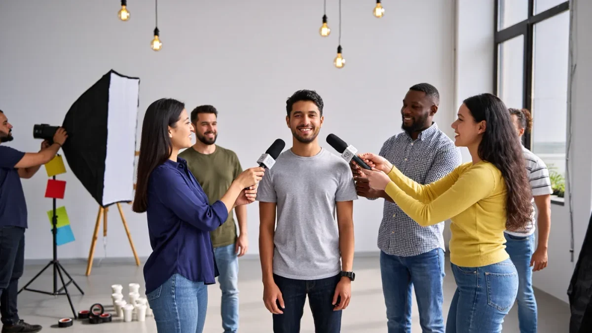 Creator filming a campaign segment on set