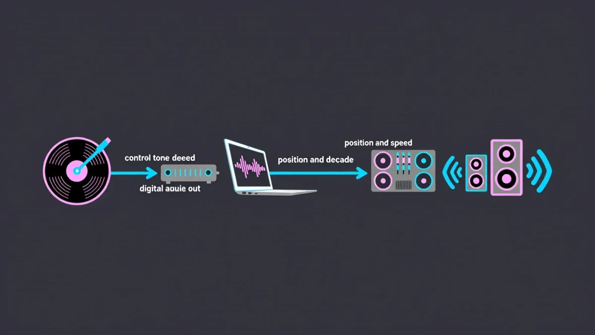Infographic of the digital vinyl system signal chain