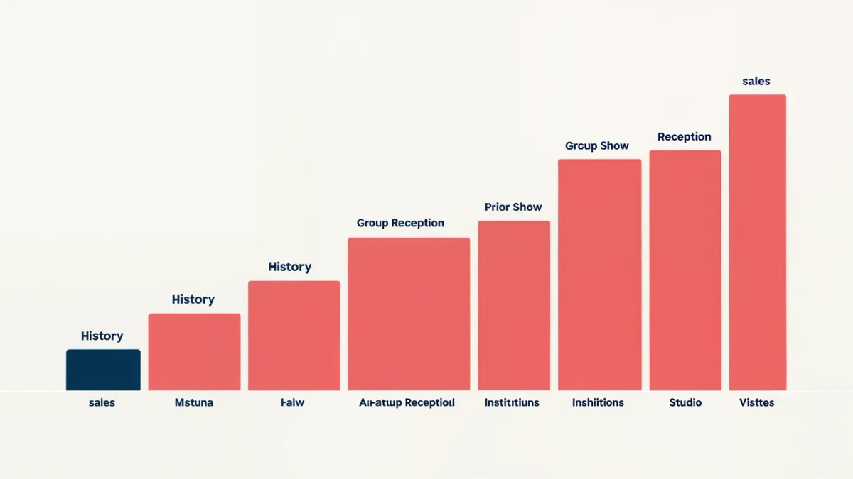 Bar chart of weighted factors behind gallery solo show decisions