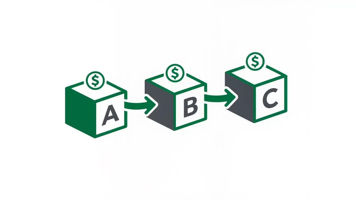 diagram of beauty license ownership transferring between three companies