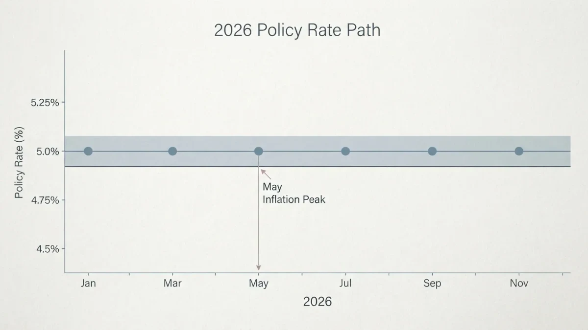 Infographic of a flat rate line across five meeting dates