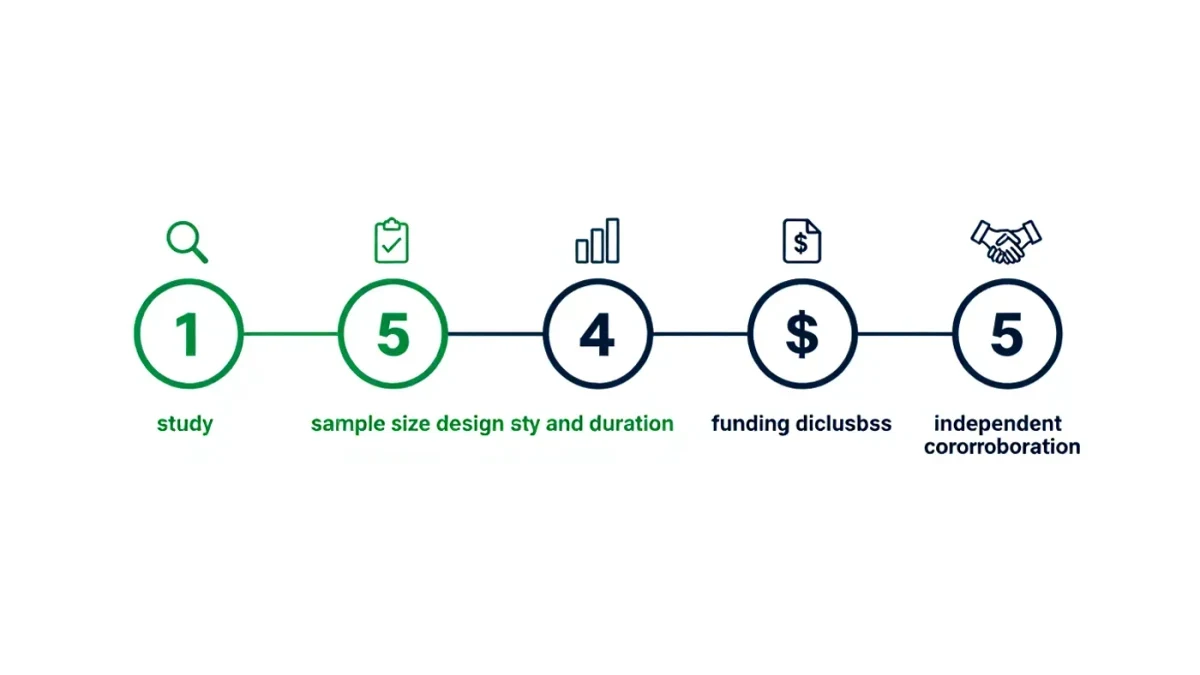 Five-step checklist infographic for verifying health claims
