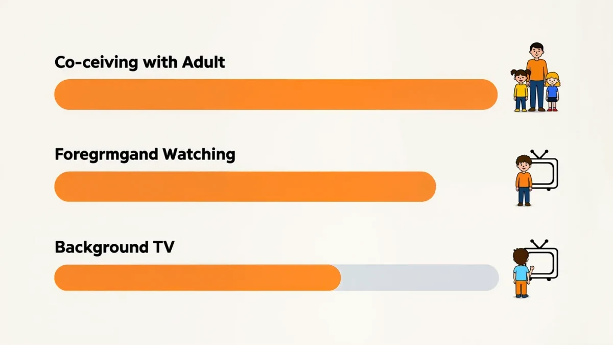 Infographic comparing foreground, background, and co-viewed TV effects for preschoolers