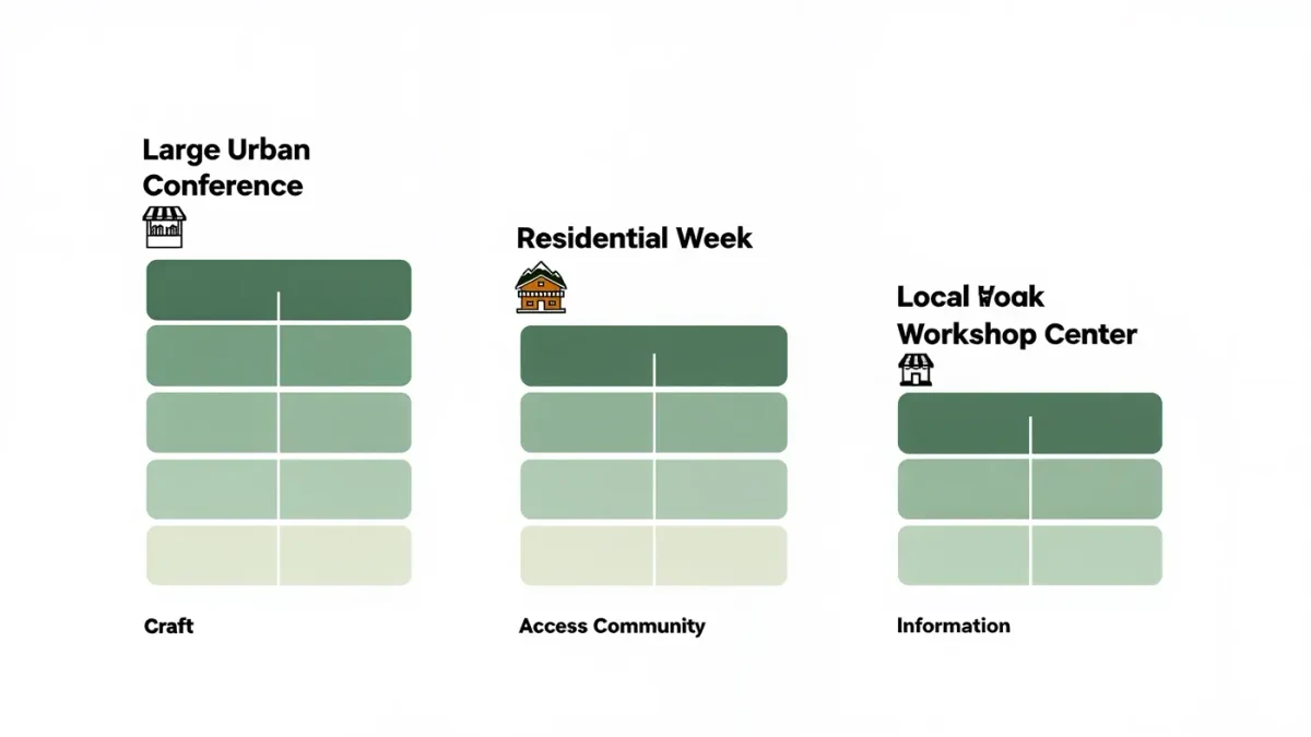 Infographic of what a conference ticket delivers by format