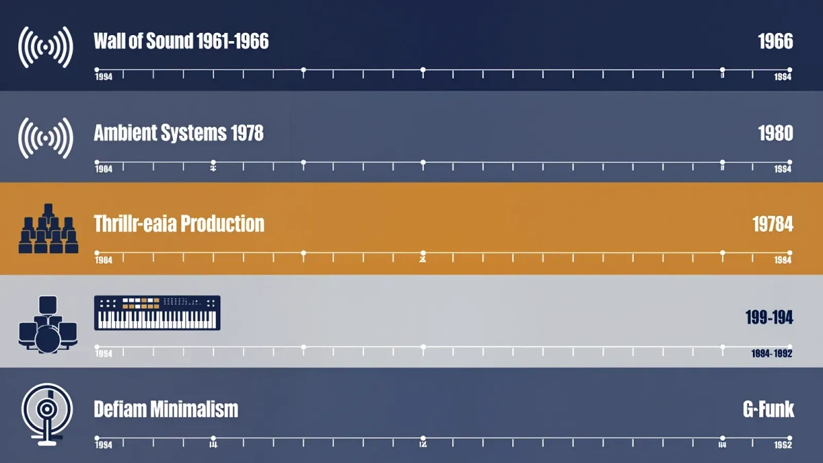 Clean infographic chart comparing five producer eras