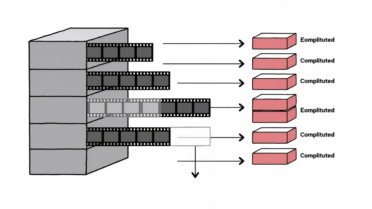 A flowchart of library film titles feeding new streaming series