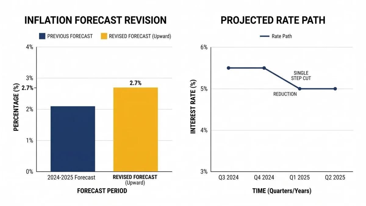 Inflation forecast revision beside a slimmed rate-cut path