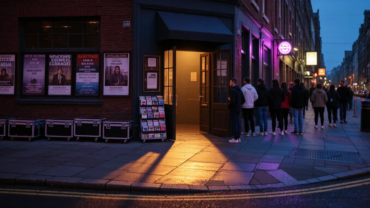 Club entrance and guestlist queue before a night opens