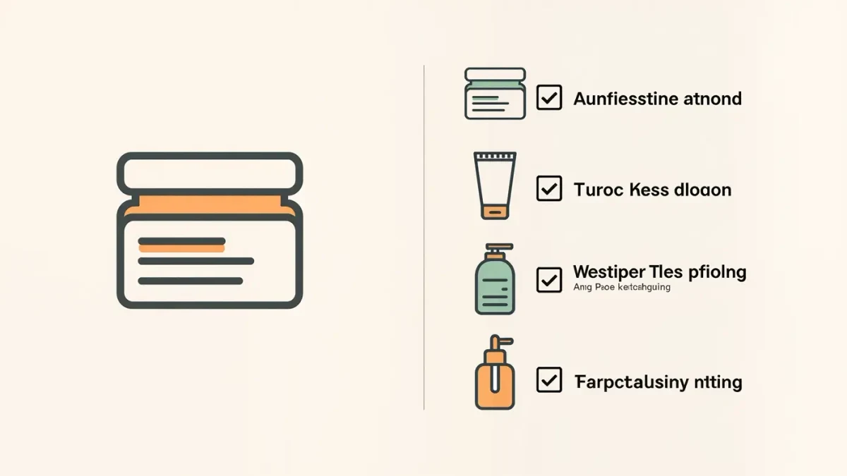 Clean infographic comparing a full ingredient label against a fragrance-free shopping checklist