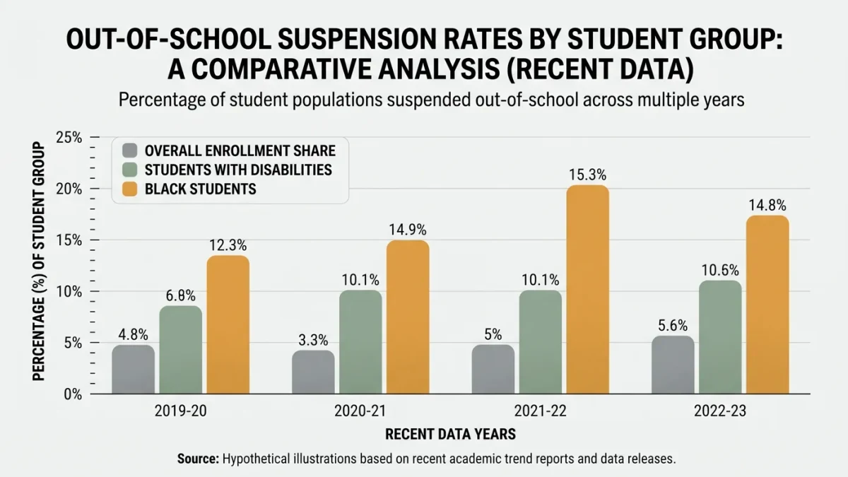 Trend chart of suspension rates by student group across data years