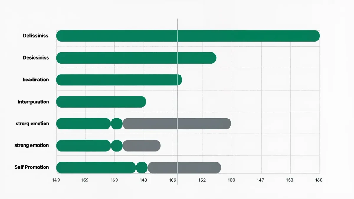 Chart comparing how identical behaviors are rated by gender