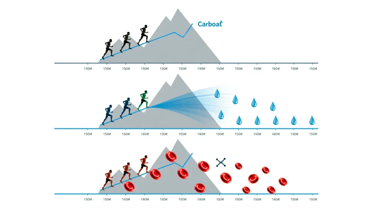 Chart of fuel and fluid shifts at mountain altitude