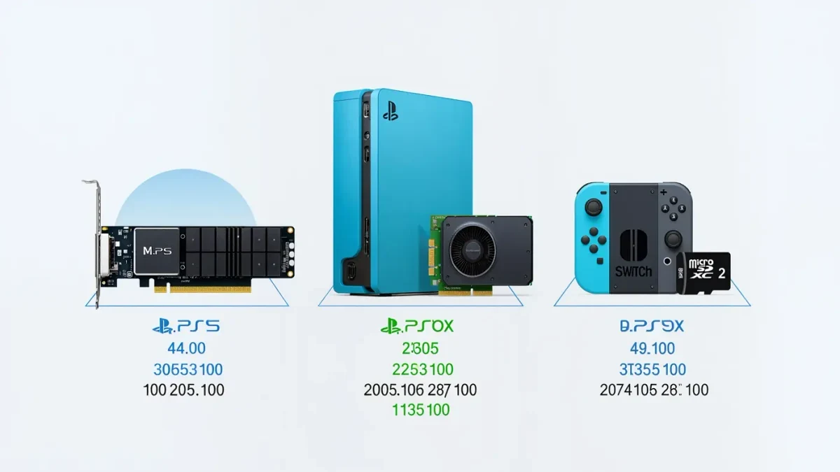 Infographic comparing console storage expansion formats