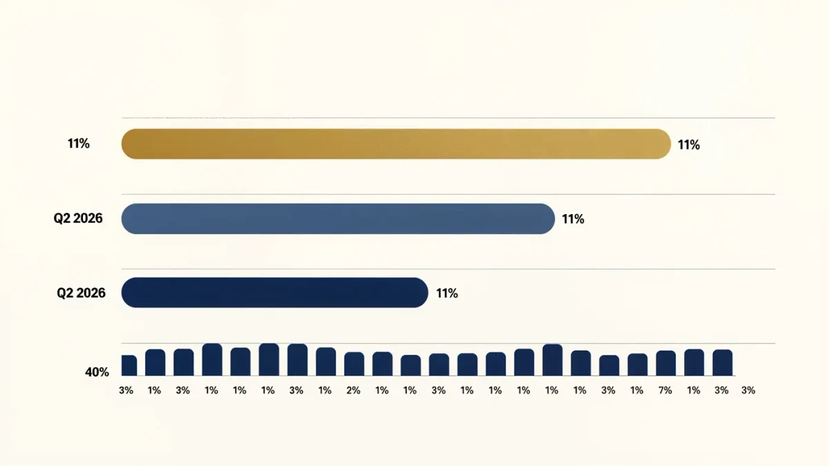Infographic of LVMH 2026 division growth with jewellery leading at 11 percent