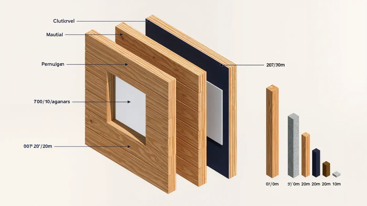 Infographic of layered CLT panel construction
