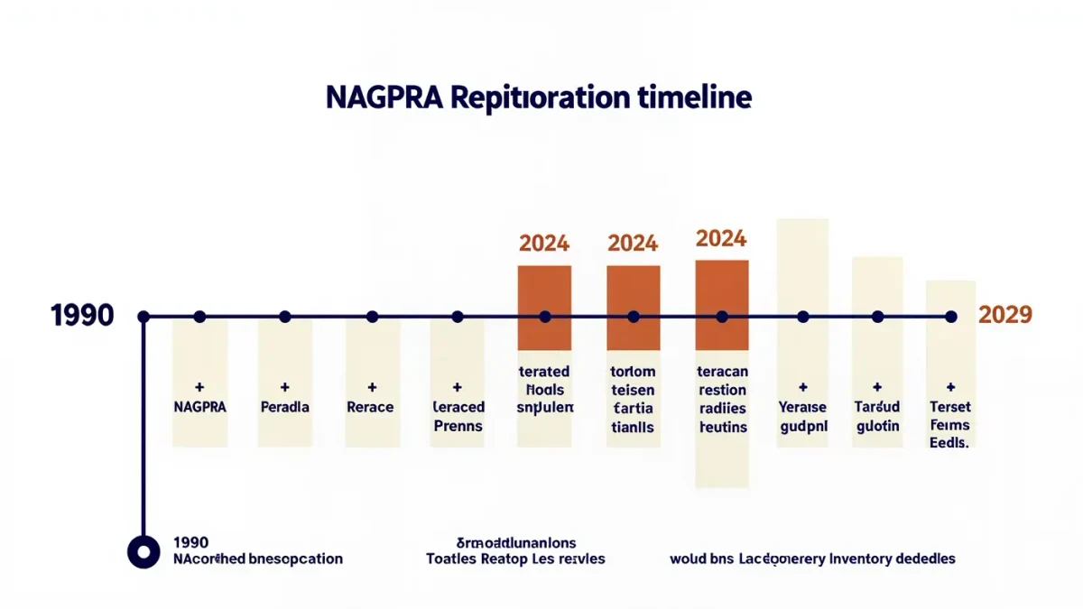 Timeline chart of NAGPRA repatriation deadlines and regulations