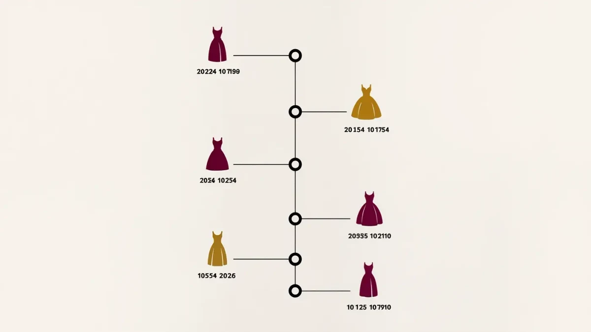 Timeline infographic of the Costume Art exhibition run at the Met