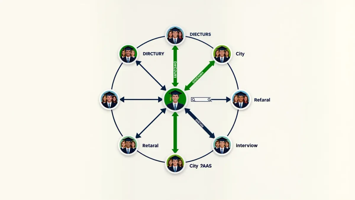 Infographic of how alumni weak ties feed a job search