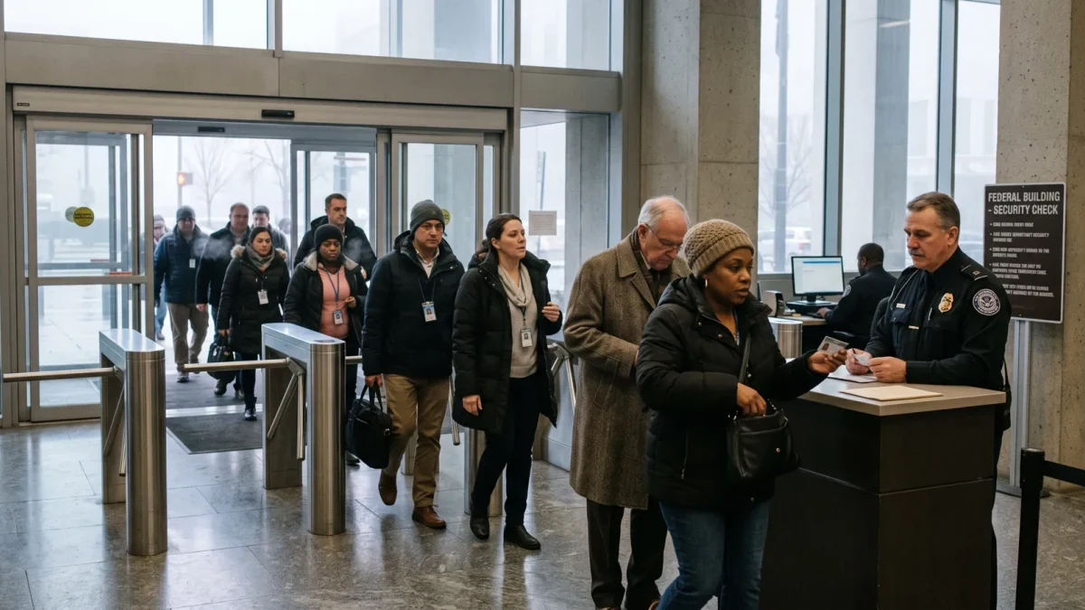Federal workers returning to a reopened office building in November