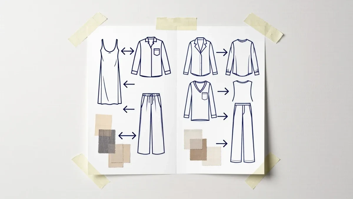 Infographic chart comparing 1990s and 2026 minimalist silhouettes
