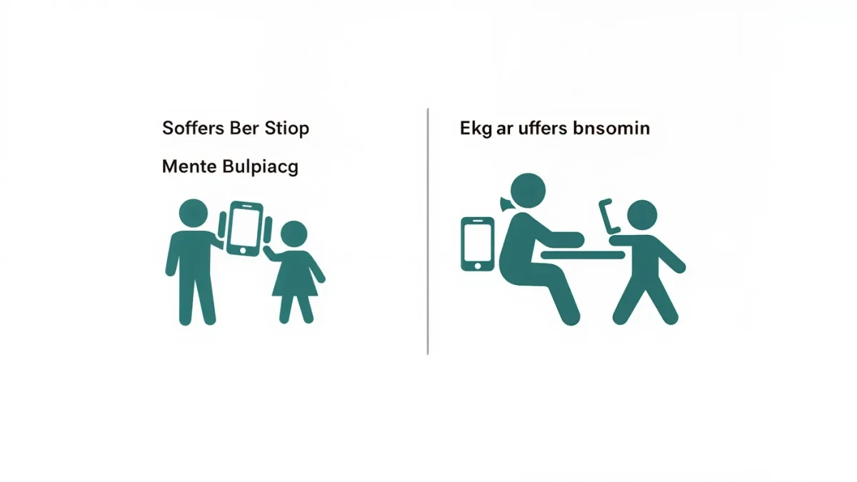 Infographic contrasting distracted and present parenting moments