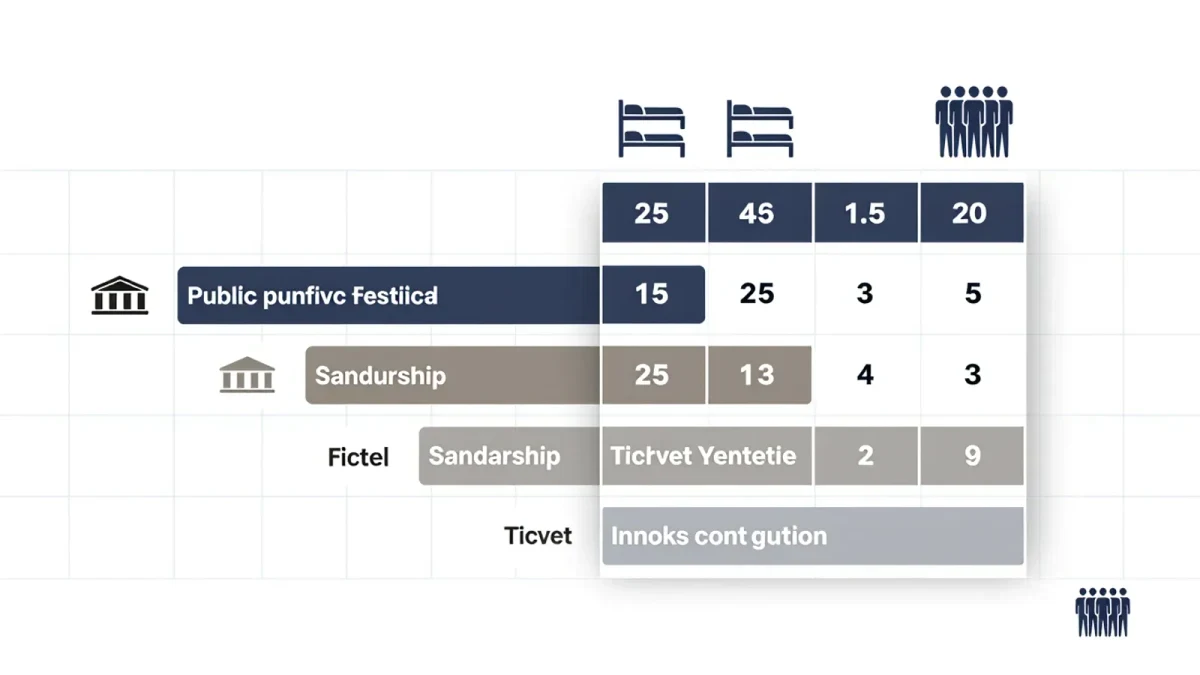 Chart diagram of small-city festival budget and revenue streams