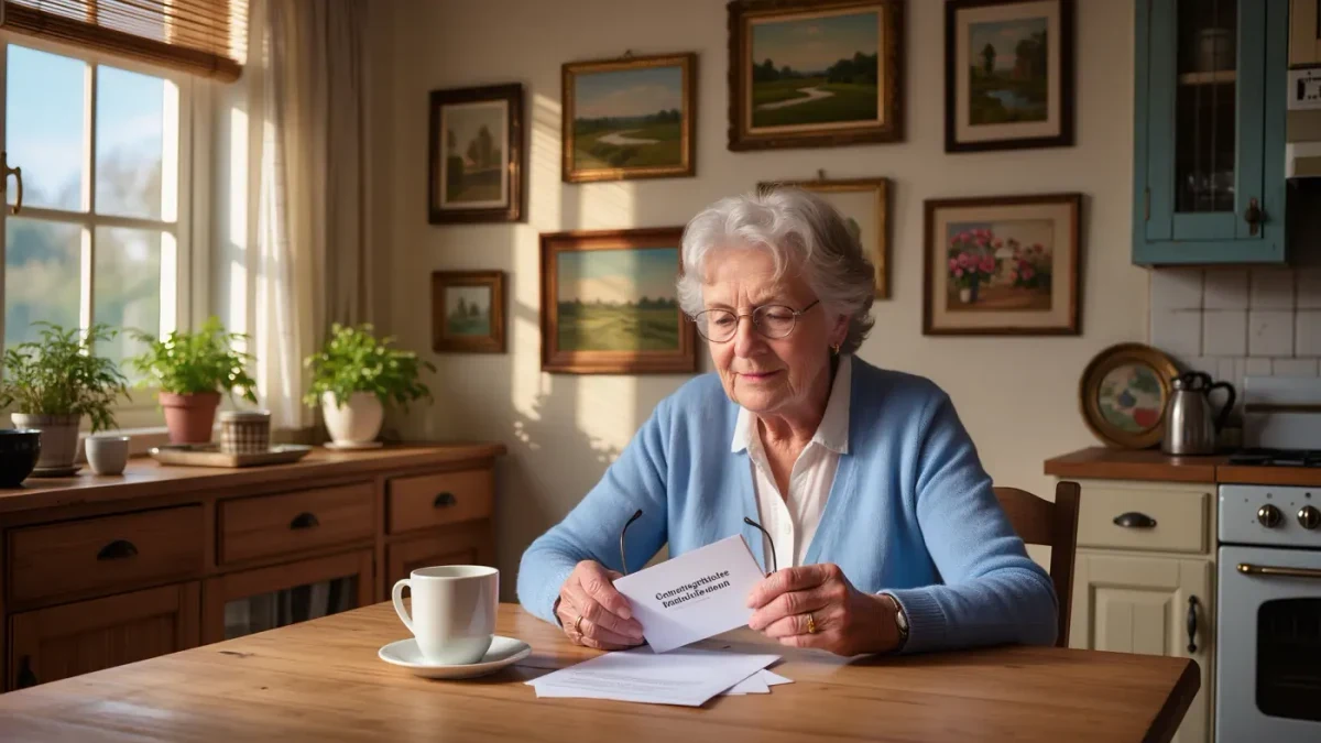 Older artist checking mailbox for a royalty statement at home