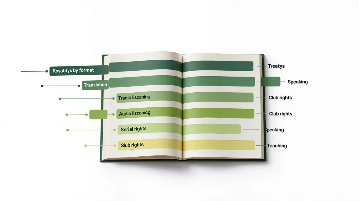 Infographic of author income streams from a single book