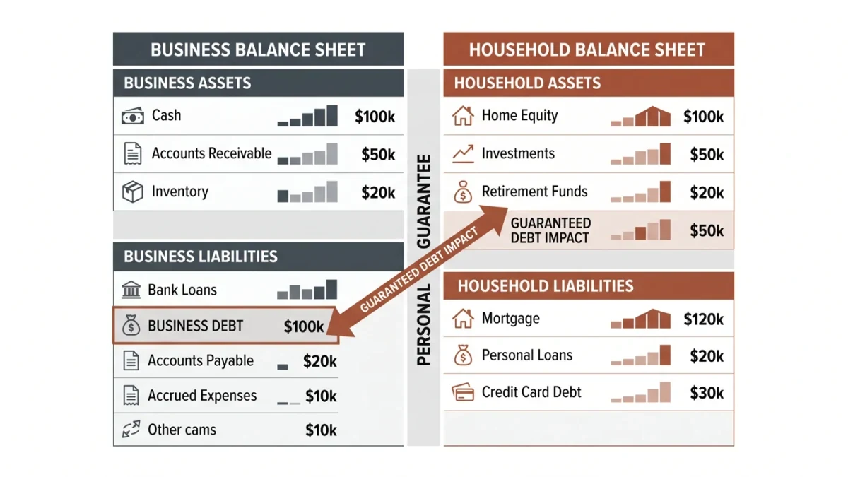 Exposure stack chart from loan to household assets
