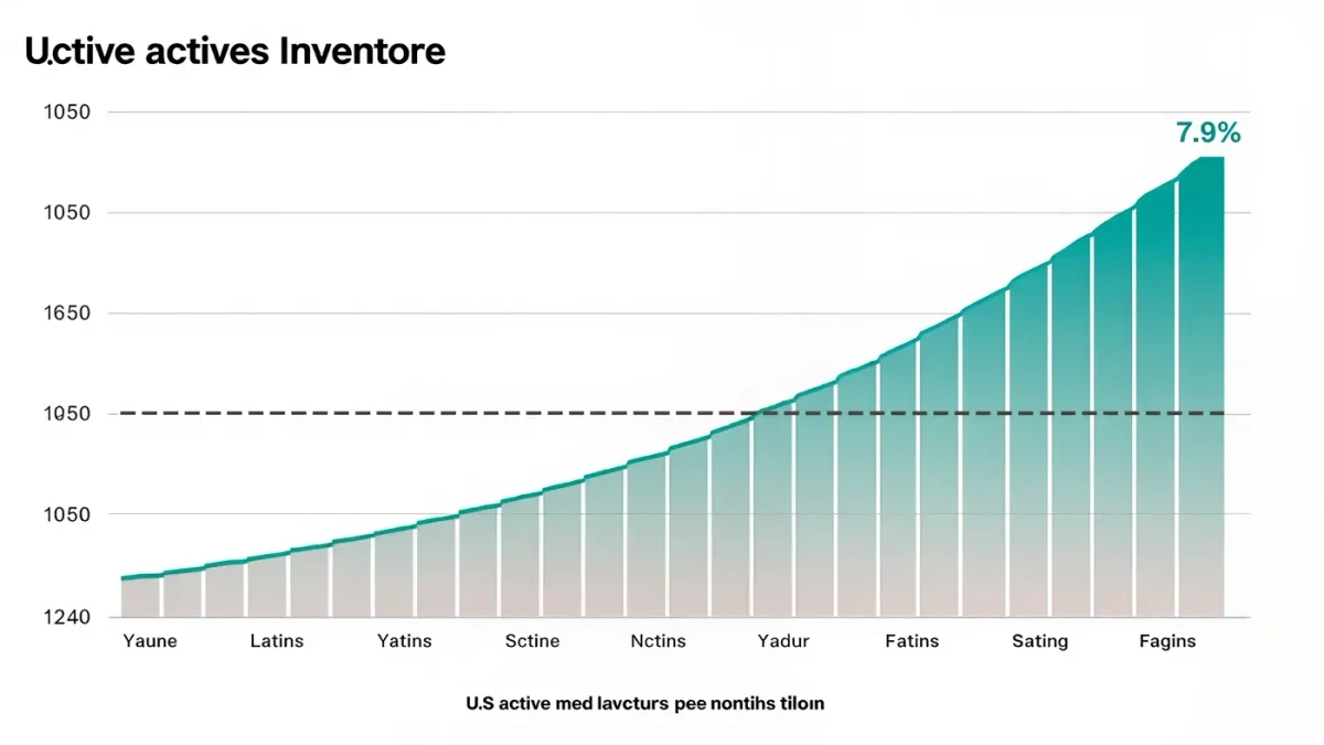 Chart of active listings climbing year over year