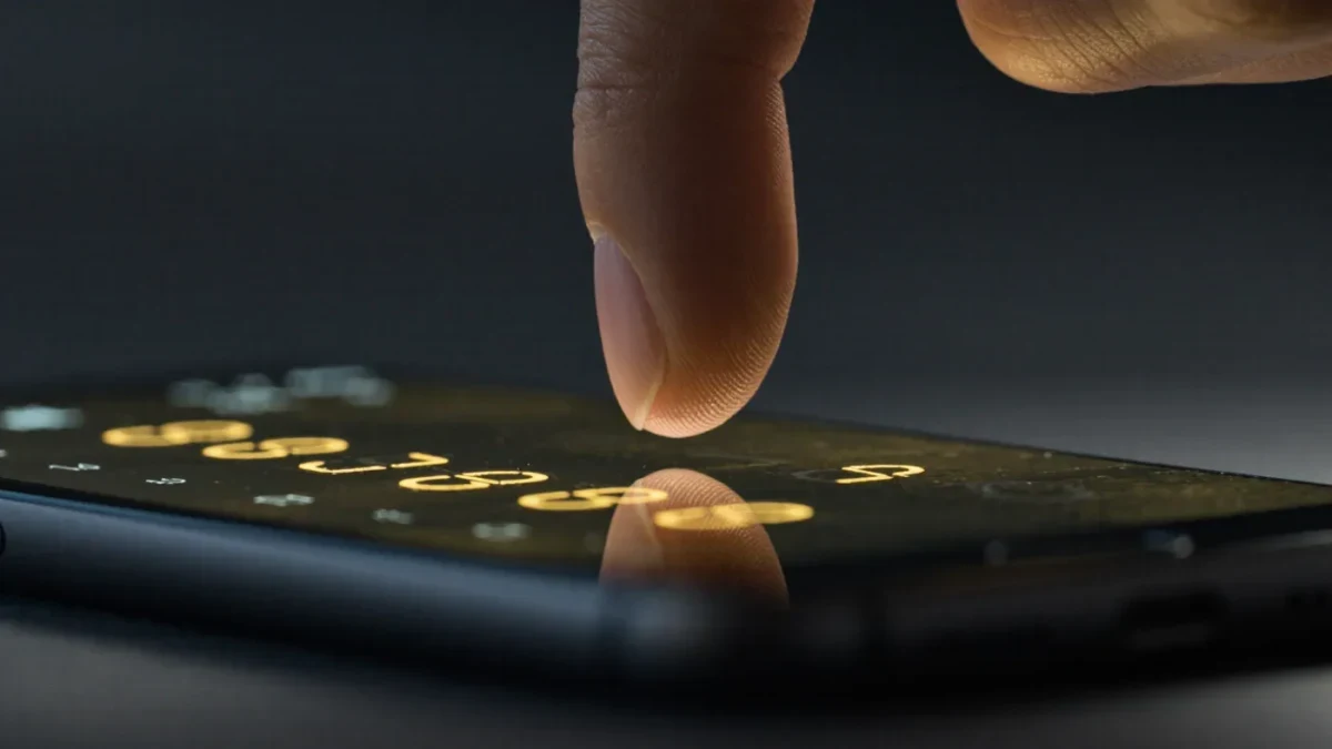 Close-up of a thumb tapping a fake prize countdown on a phone