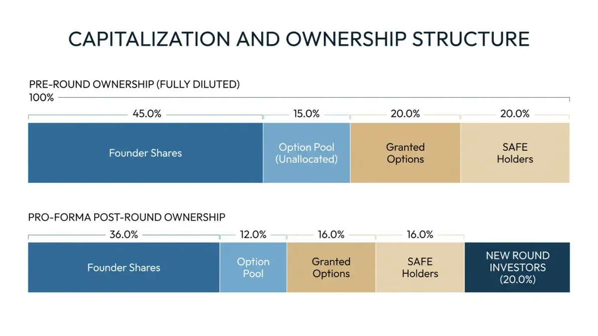 Fully diluted ownership bar split across all security classes