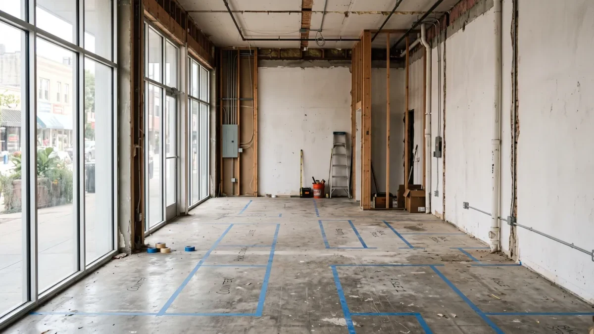 Empty small retail storefront ready for build-out