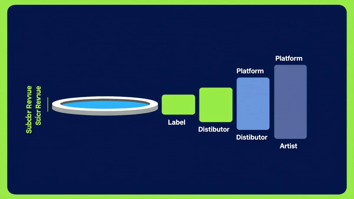 Infographic of how a streaming royalty pool splits