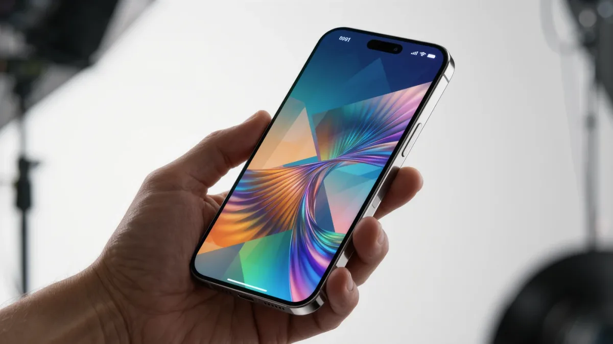 Close-up of smartphone showing tinted lock screen design