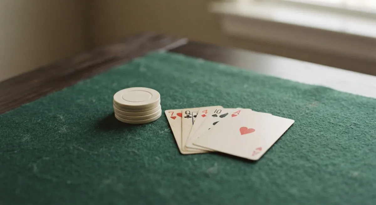 Generic cards and chips on green felt