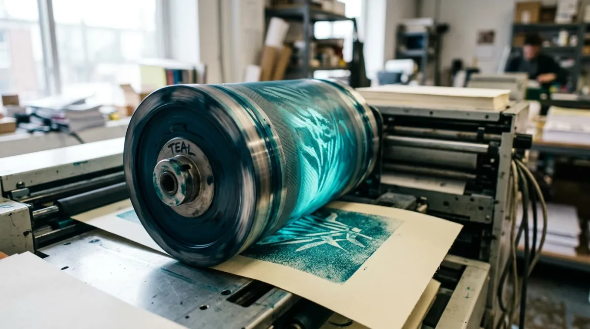 Risograph Printing Layers Bold Colour Through a Spinning Ink Drum