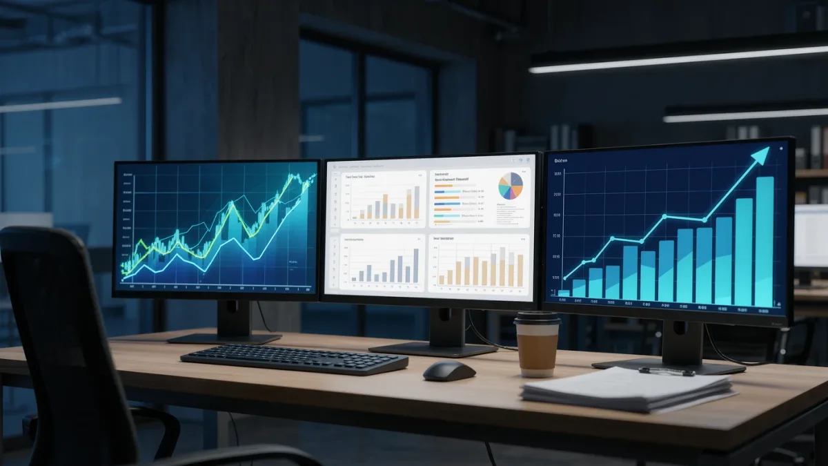 Analyst screens showing accelerating enterprise software growth curves