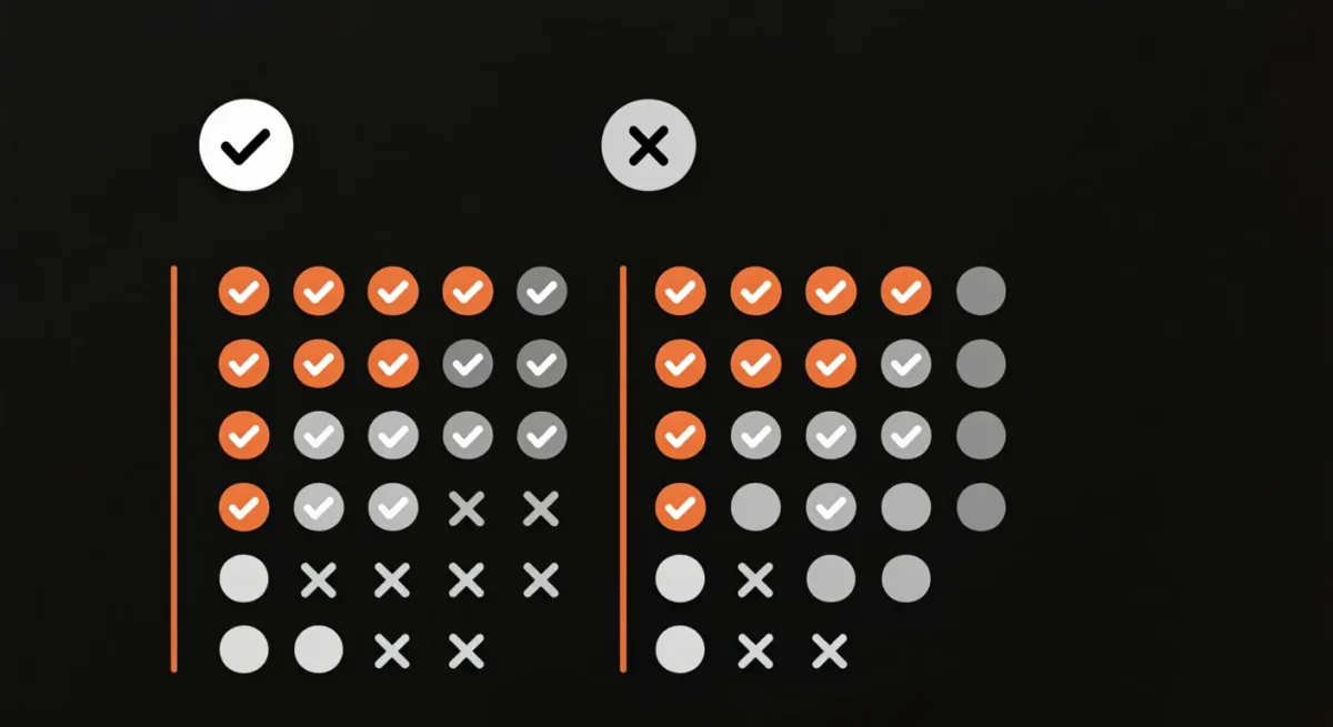 Flat comparison chart of two licensing routes with orange accents