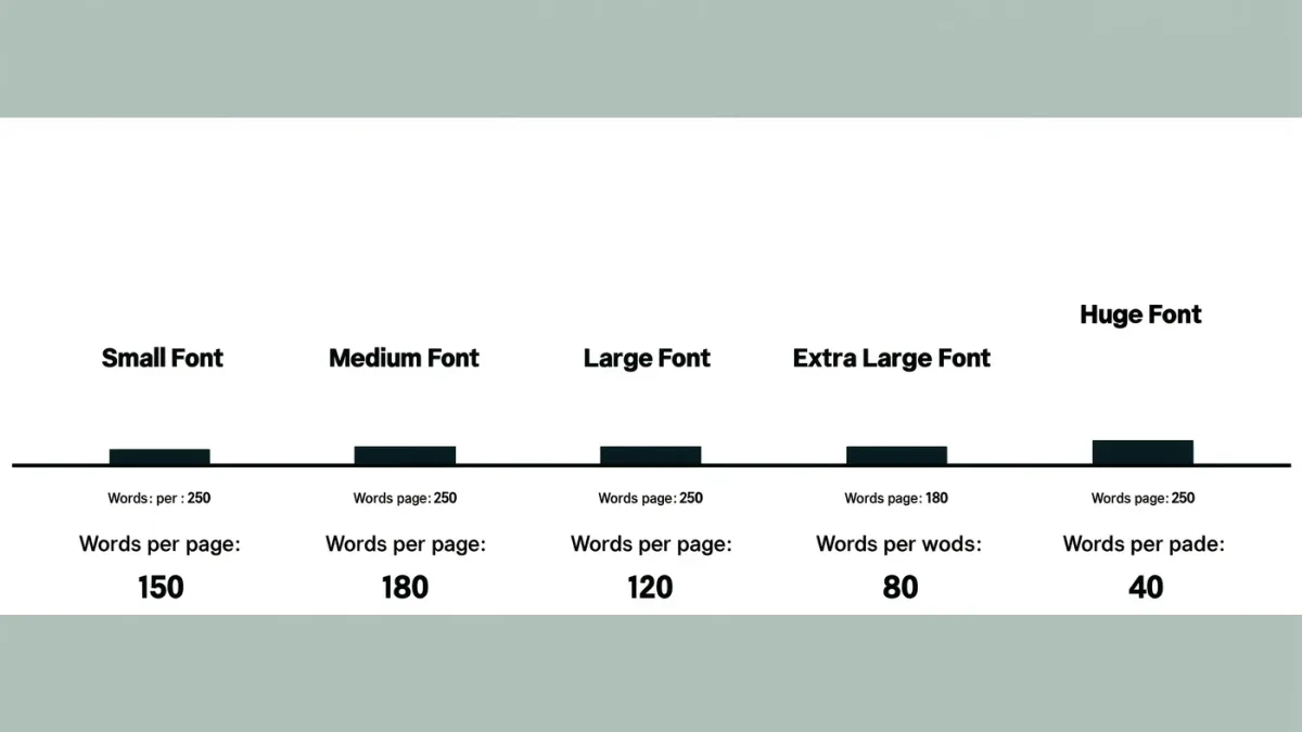 Infographic comparing e-reader font size ranges