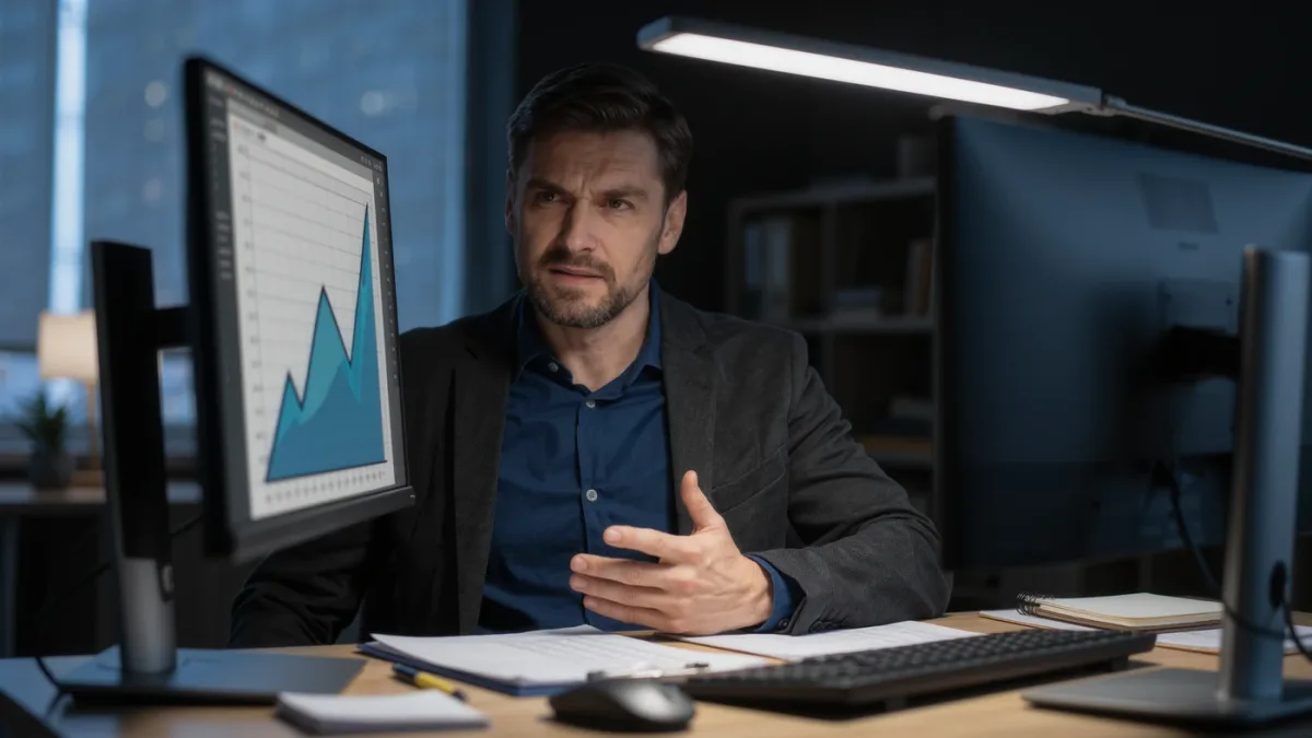 Analyst comparing claimed growth metrics with verified filings on two screens