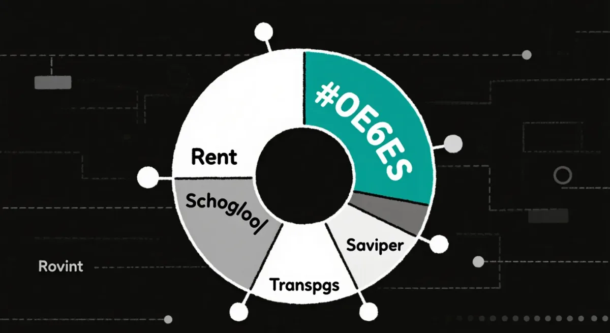 Flat infographic of expatriate household budget shares