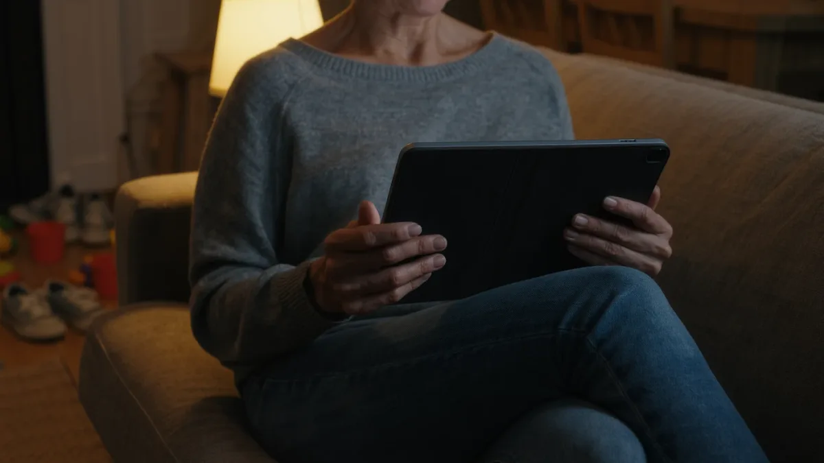 Parent configuring screen time settings on family tablet