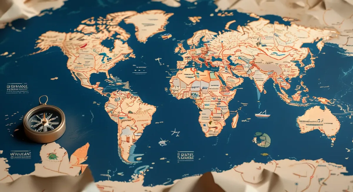 Infographic world map of Golden Globe circumnavigation route