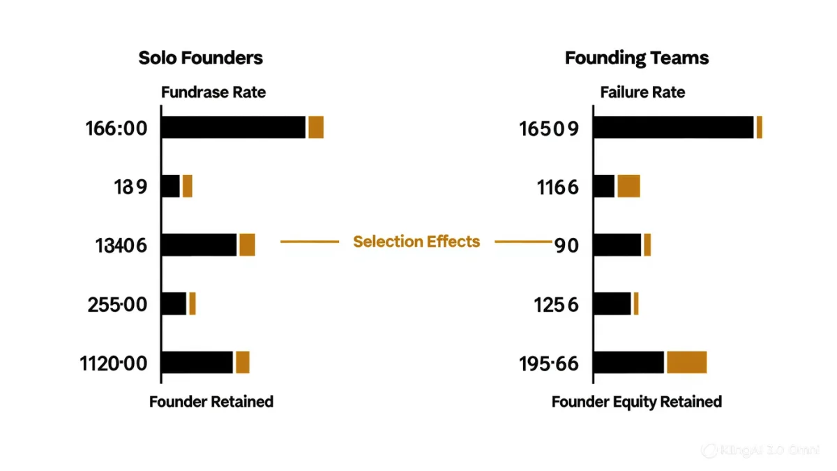 Infographic comparing solo and team founding base rates