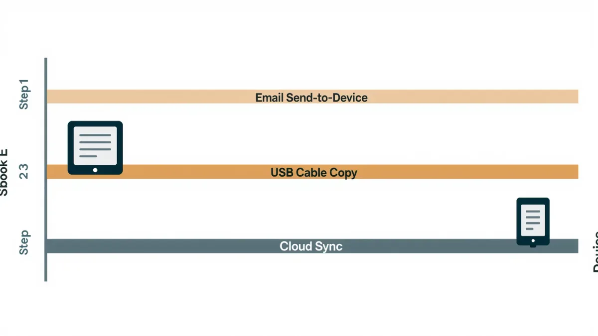 Infographic comparing the three safe sideloading routes for EPUB files