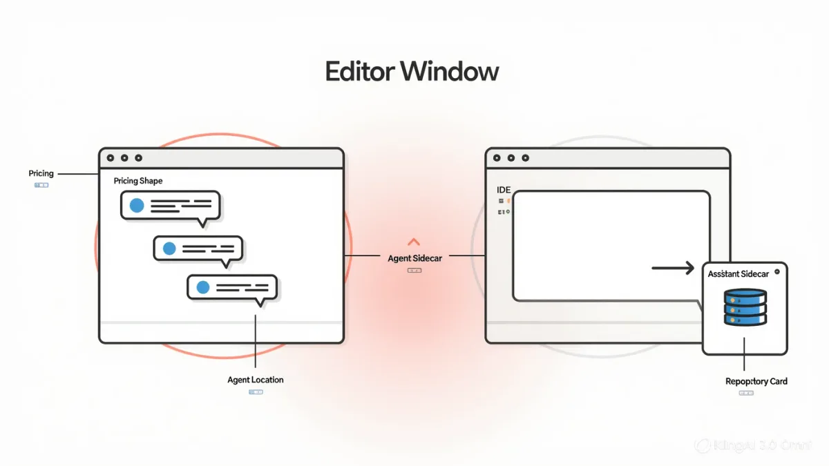 Infographic comparing an AI-first editor with an embedded IDE assistant