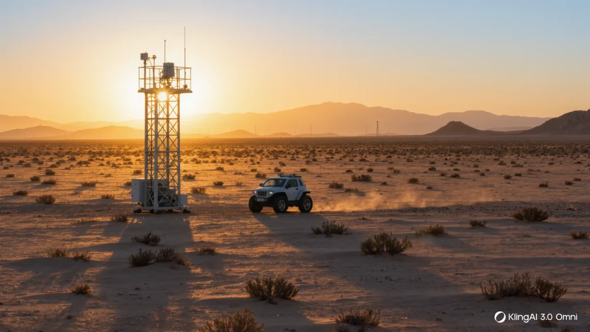 Autonomous sensor tower array at a desert test range