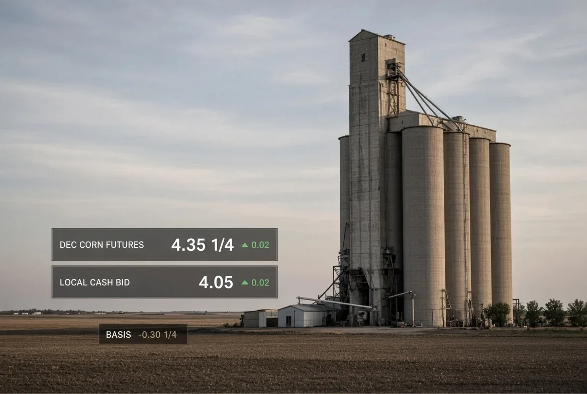 What grain basis measures, and why it swings by region