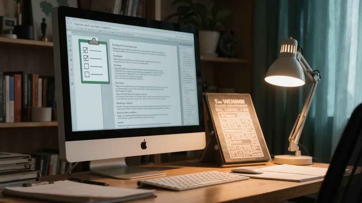 Accessible EPUB preparation workspace with no people